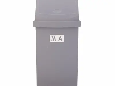 Toilet Dustbin lowpoly 3d model Low-poly 3D model