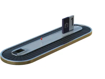 Baggage Carousel Low-poly 3D model
