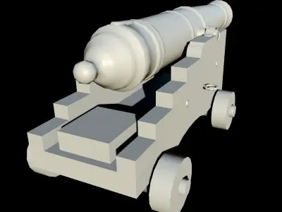 cannon Low-poly 3D model by HelionArtworks