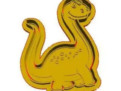 Dino cookie cutter 3D model 11