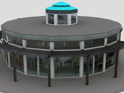 Realistic European City Block Building 36 3D model