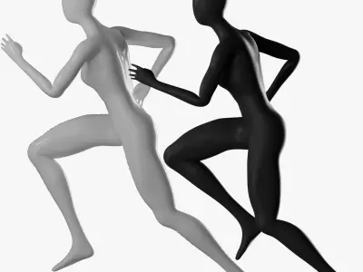  Animated Black and White Female Mannequin 