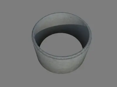 Concrete well Low-poly 3D model