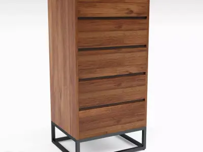Logan Industrial 5-drawer Dresser by West Elm 3D model