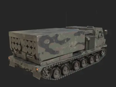 3 coatings of USA ARMY M270 Multiple Launch Rocket System MLRS Low-poly 3D model