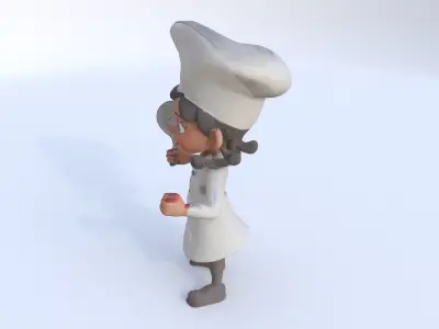 Chef female 3D model