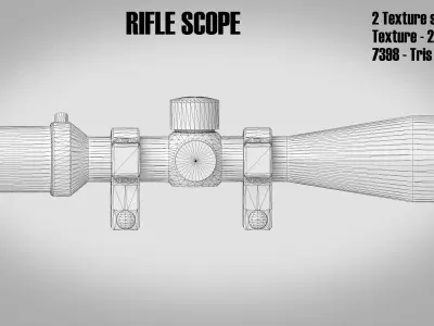 Rifle Scope Two Texture sets Low-poly 3D model