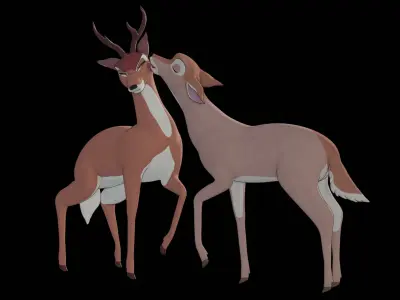 Buck Bambi  Low-poly 3D model