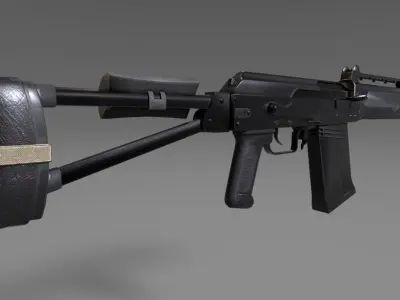 saiga rifle Low-poly 3D model