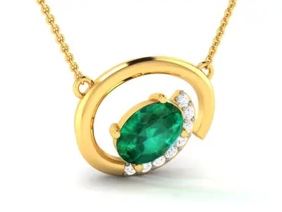  Oval Stone pendant for women  3D print model