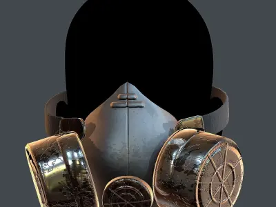 Gas mask helmet 3d model scifi Low-poly Low-poly 3D model Low-poly 3D model shop