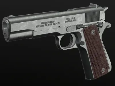 WW2 1911 Handgun Low-poly 3D model
