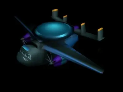 Cartoon AirPlane 2 Low-poly 3D model