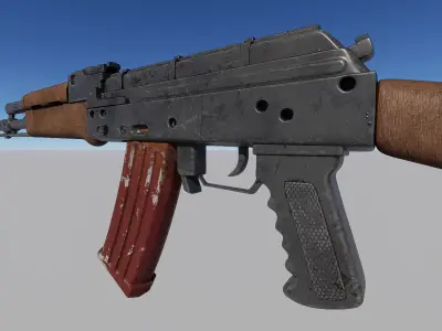 AK47 Kalashnikov 3D Model - Low Poly PBR Textured Low-poly 3D model