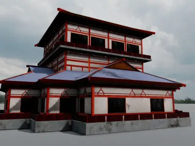 Traditional Shrine 3D Model  Low-poly 3D model