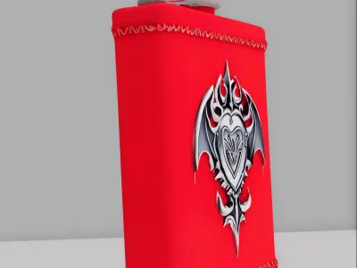 Flask Vamp Red Low-poly 3D model