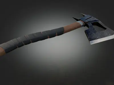 Axe military weapon PBR game readey  Free low-poly 3D model