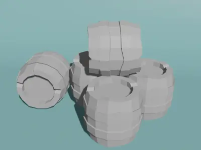 Low Poly Barrel 3D Model Low-poly 3D model