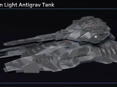 Scifi Dragon Light Antigrav Tank Low-poly 3D model