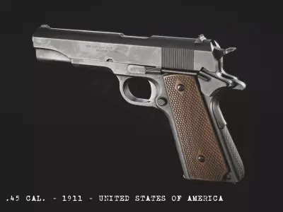 M1911 colt pistol Low-poly 3D model