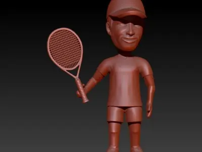 male Tennis Player Pendant 3D print model
