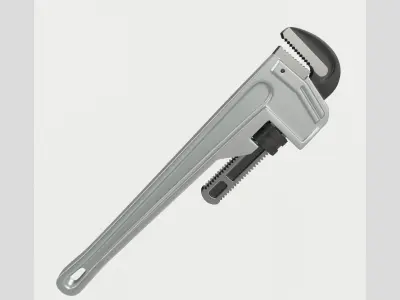 Pipe Wrench Tool Low High Poly 3D model