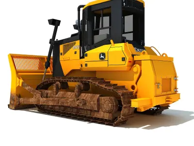 Yellow John Deere Waste Handler 3D model
