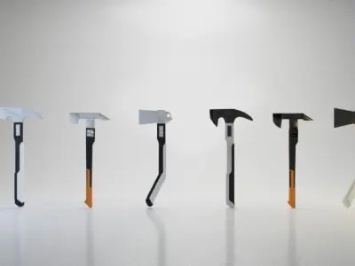  Axes sci-fi Low poly Free low-poly 3D model