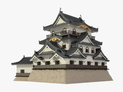 Hikone Japanese Castle 3D model