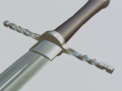 One and half hand sword GameReady PBR Low-poly 3D model