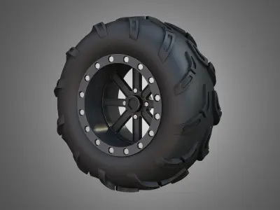 Buggy Tire and Wheel - 01 3D model