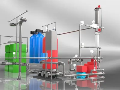 Water purification system 3D model