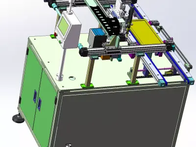 Online three-axis screw machine 3D model