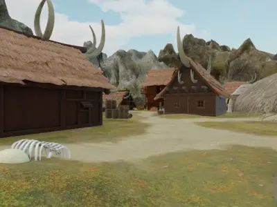 Viking Village Landscape 3D model