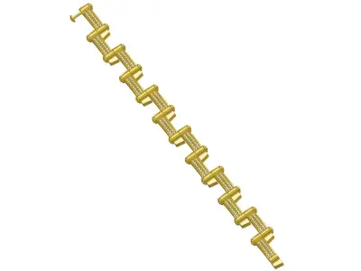 Antique Pave Set Diamond Bracelet 3D print model