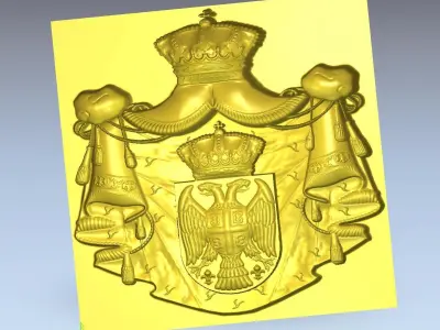 Coat of arms of Serbia 3D model