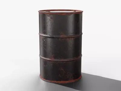 Steel Barrel - Black - Rusted 3D model