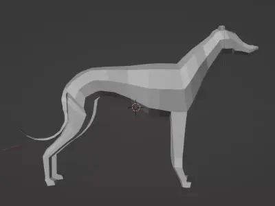 low poly borzoi dog 3D model