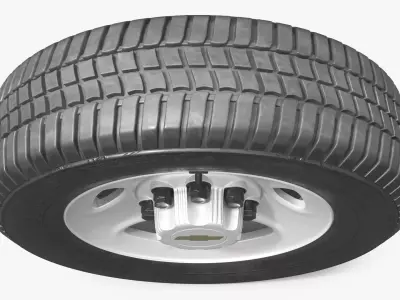Chevrolet Steel Wheel Rim with All Terrain Tire 3D model