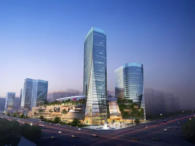 3Dmax fashion city commercial square building 371 3D model