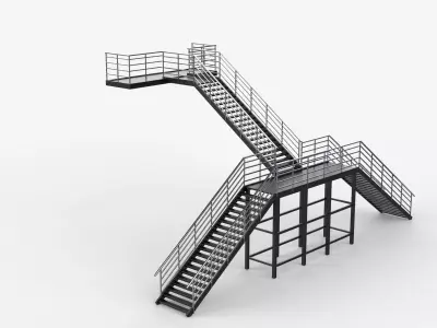 Customized Metal Stairs 3D model