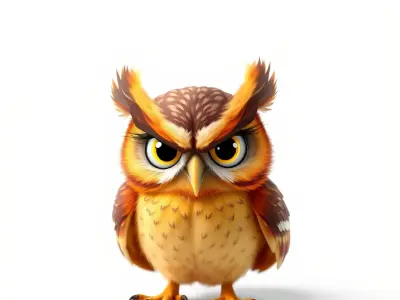 Charming Owl Character Model Pack Low-poly 3D model