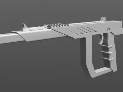 Laser Blaster Gun Low-Poly Rigged Model Low-poly 3D model