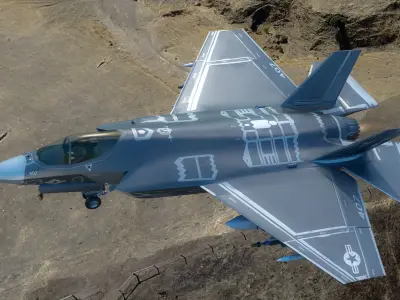 F35C Lightning II - Rigged - with high resolution textures Low-poly 3D model