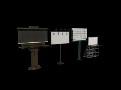 Road Billboard set 3D model