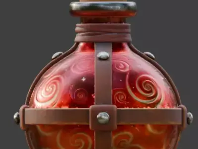 Stylized Fantasy Health Potion 3D Model Low-poly 3D model