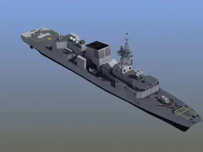 Halifax Frigate Low-poly 3D model