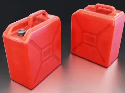 Plastic Jerry Can Set Low-poly 3D model