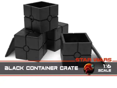 Star Wars black container crate 1-6 scale 3D print model