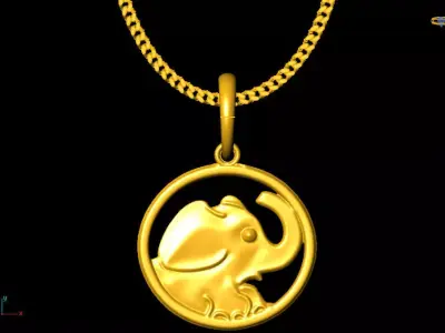 Elephent pendant charms - one inch pendant 3D print model purchase